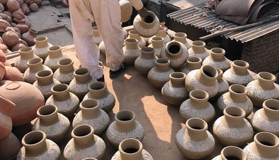 Artistic pottery making process